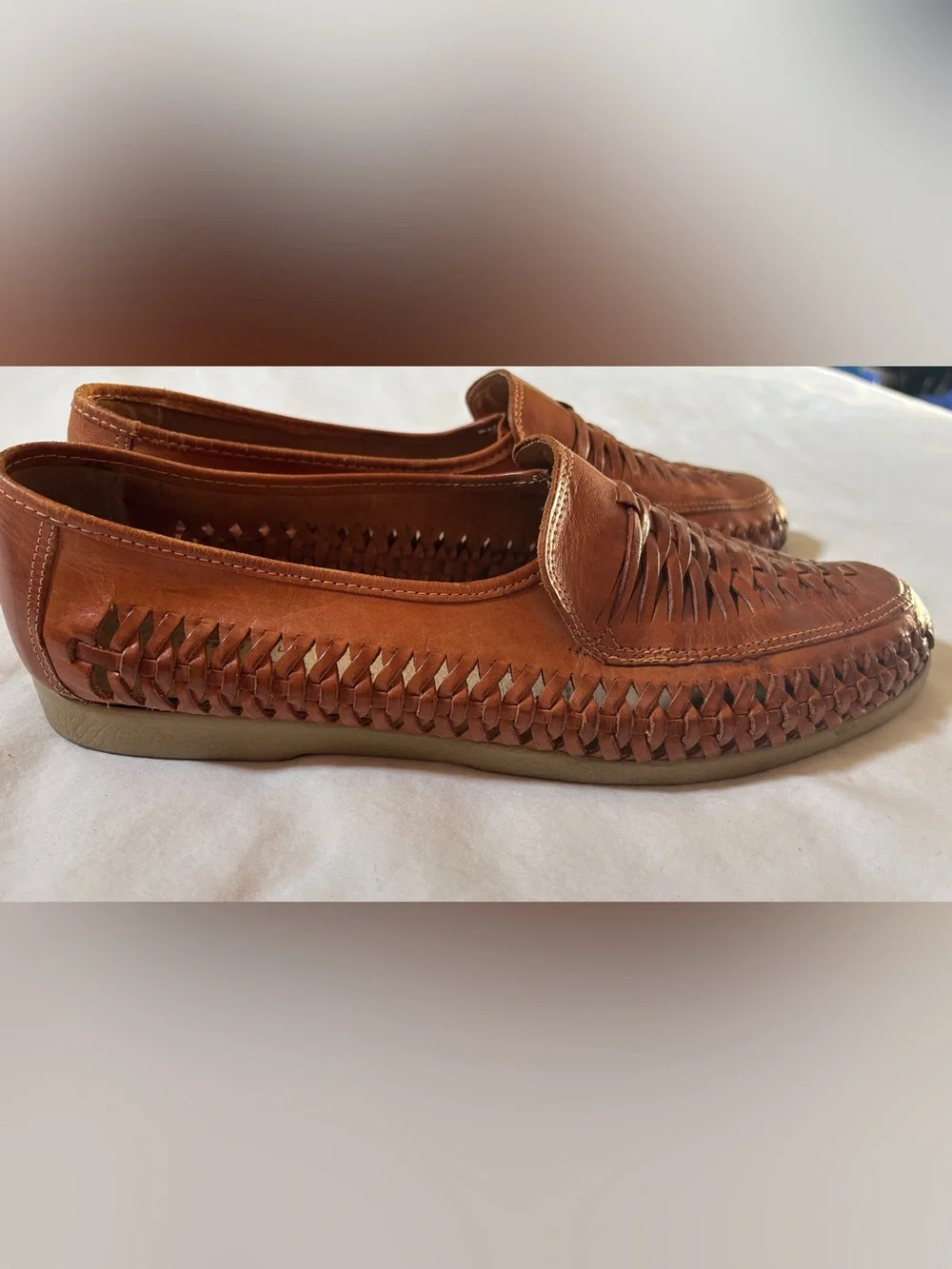Pano Fino Huarache Leather Loafers Brown Slip On Men’s US 12 Est